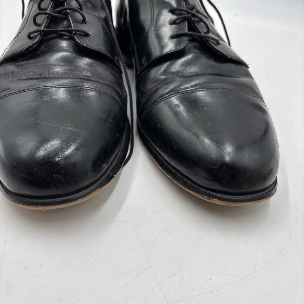 Bostonian Shoes Mens Size 11M Black Leather Cap Toe Oxford Dress Made In USA